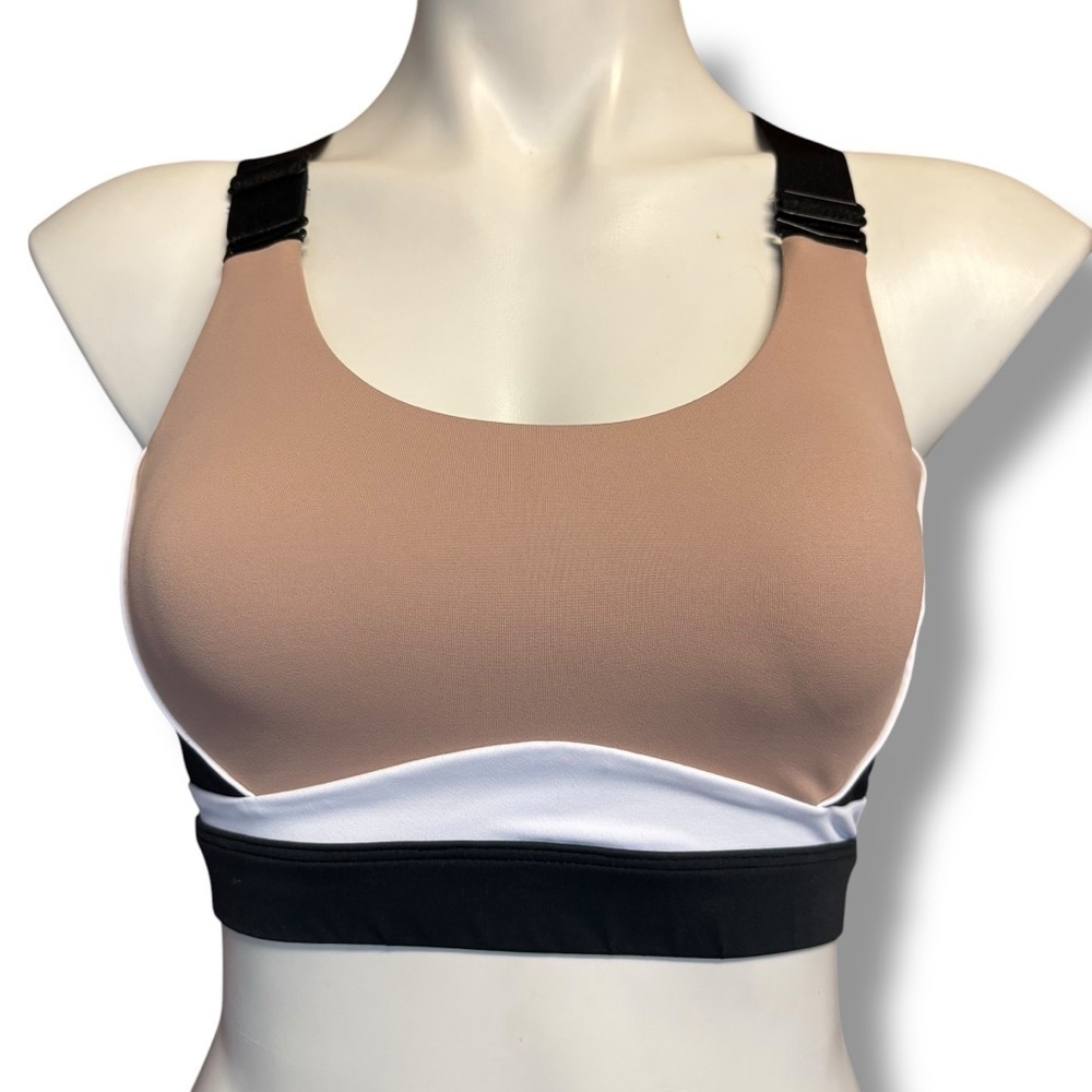 All Fenix Sports Bra Ivy Beige Multi Color Block High-Impact Sports Bra Small
